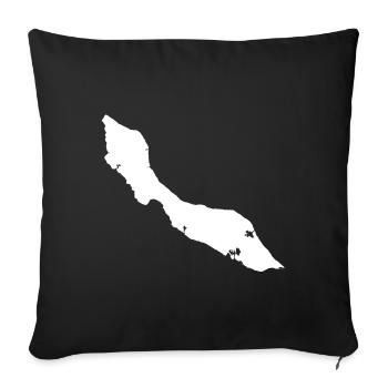 Drapeau de la carte de Curaçao - Housse de coussin décorative 45 x 45 cm - noir - Devant