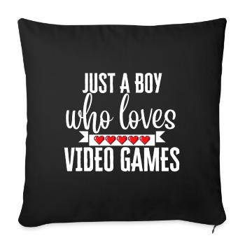 Loving video games - Sofa pillowcase 17,3'' x 17,3'' (45 x 45 cm) - black - Front