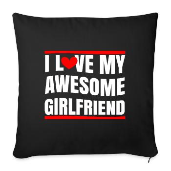 Paare Liebe Herz Freund Geschenkidee Beziehung - Sofakissenbezug 45 x 45 cm - Schwarz - Vorne