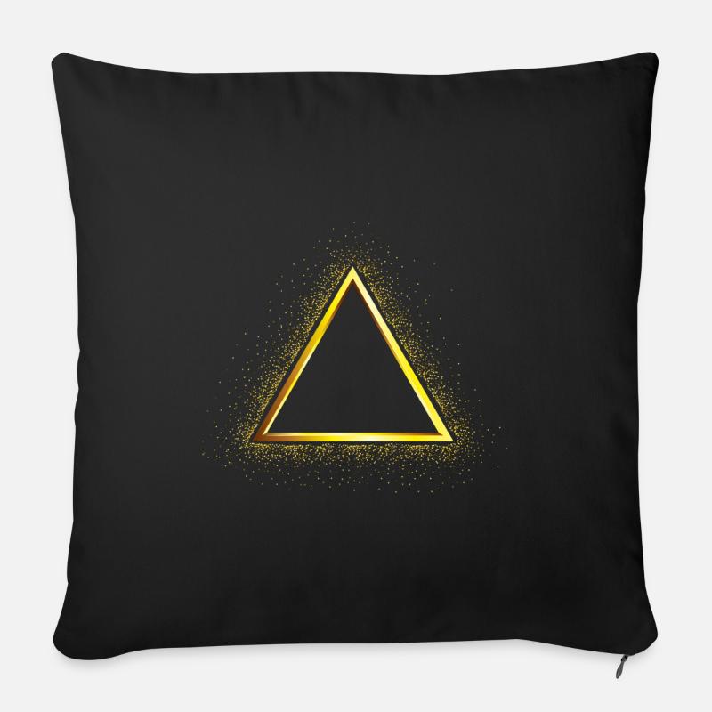 Gold Triangle - Sofa pillowcase 17,3'' x 17,3'' (45 x 45 cm) - black