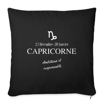 Capricorne signe astrologique - Housse de coussin décorative 45 x 45 cm - noir - Devant