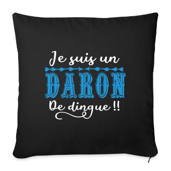 Je suis un daron de dingue !! - Housse de coussin décorative 45 x 45 cm - noir - Devant