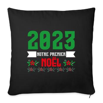 Mon Premier Noel 2023 - Housse de coussin décorative 45 x 45 cm - noir - Devant