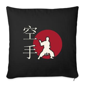 karaté. arts martiaux. Idée Cadeau. Japon. - Housse de coussin décorative 45 x 45 cm - noir - Devant