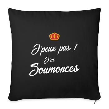 Je peux pas j'ai soumonces - carnaval - Housse de coussin décorative 45 x 45 cm - noir - Devant