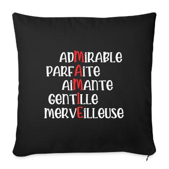 mamie - Housse de coussin décorative 45 x 45 cm - noir - Devant