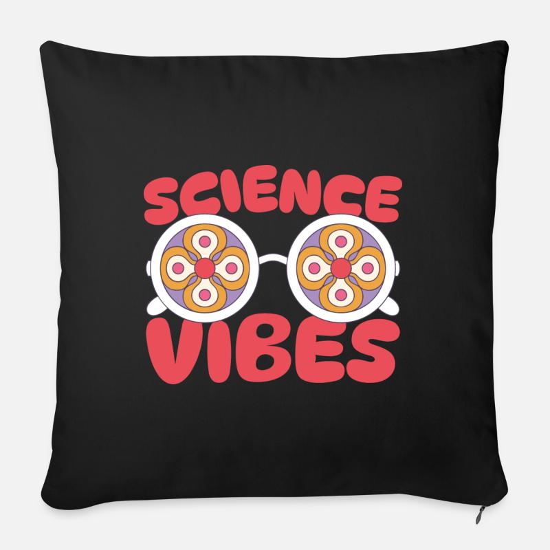 Groovy Science Vibes Science Teacher Scientist - Sofa pillowcase 17,3'' x 17,3'' (45 x 45 cm) - black