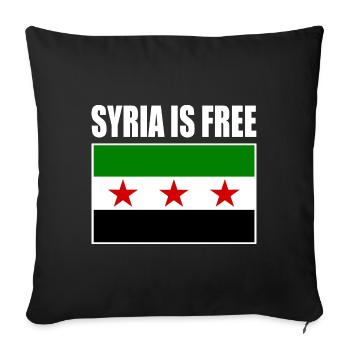 Syria Flag - Sofa pillowcase 17,3'' x 17,3'' (45 x 45 cm) - black - Front