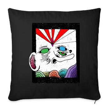 chemise cadeau art visage abstrait - Housse de coussin décorative 45 x 45 cm - noir - Devant