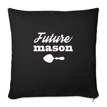 T-shirt à motif de cuillère Future Mason - Housse de coussin décorative 45 x 45 cm - noir - Devant