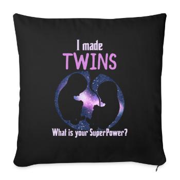 Mutter von Zwillingen Geschenk Zwillinge Mama - Sofakissenbezug 45 x 45 cm - Schwarz - Vorne