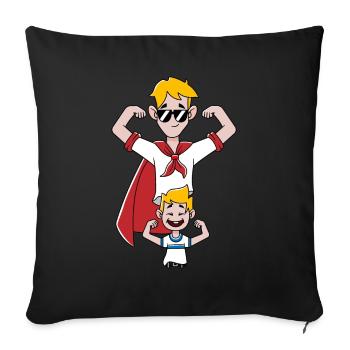 Superhero dad best father and son fathers day - Sofa pillowcase 17,3'' x 17,3'' (45 x 45 cm) - black - Front