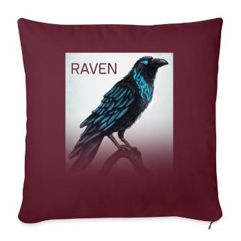 Odin's raven - Sofa pillowcase 17,3'' x 17,3'' (45 x 45 cm) - burgundy - Front