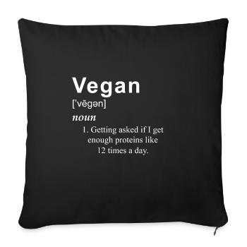 Was Ist Vegan Definition FAQ Für Gemüse - Sofakissenbezug 45 x 45 cm - Schwarz - Vorne