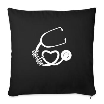 Docteur Shirt Cadeau Pour Docteur Medical Cute - Housse de coussin décorative 45 x 45 cm - noir - Devant