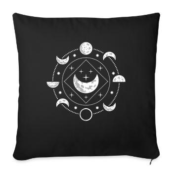 Luna Tea Astrology And Full Moon Circle Astrology - Sofa pillowcase 17,3'' x 17,3'' (45 x 45 cm) - black - Front