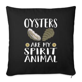 Les huîtres sont mon Animal Funny Oyster Fun - Housse de coussin décorative 45 x 45 cm - noir - Devant