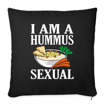 Je suis houmous amants houmous drôles houmous - Housse de coussin décorative 45 x 45 cm - noir - Devant