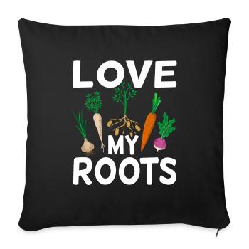 Amour Mes Racines Jardinier amusant Amusement - Housse de coussin décorative 45 x 45 cm - noir - Devant