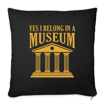 Oui, je suis à l’écoute du Musée International - Housse de coussin décorative 45 x 45 cm - noir - Devant