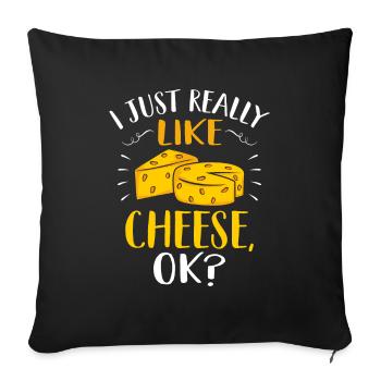 I Like Simple Cheese For Cheese Lover Memes - Sofa pillowcase 17,3'' x 17,3'' (45 x 45 cm) - black - Front