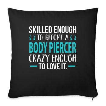 Cleverly For Body Piercers Love It Fun Pun - Sofa pillowcase 17,3'' x 17,3'' (45 x 45 cm) - black - Front