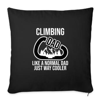 Escalade Papa Alpiniste Grimpeur Amoureux de l’escalade - Housse de coussin décorative 45 x 45 cm - noir - Devant