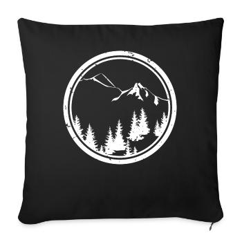 Mountains - Sofa pillowcase 17,3'' x 17,3'' (45 x 45 cm) - black - Front