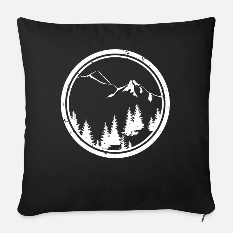Montagnes - Housse de coussin décorative 45 x 45 cm - noir