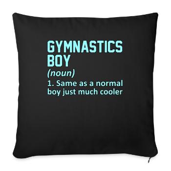 Gymnastique Garçon Définition Gymnaste Amateur de gymnastique - Housse de coussin décorative 45 x 45 cm - noir - Devant