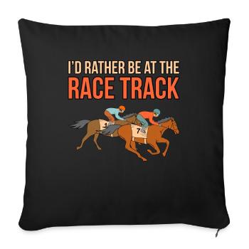 Soyez sur l’hippodrome - Housse de coussin décorative 45 x 45 cm - noir - Devant