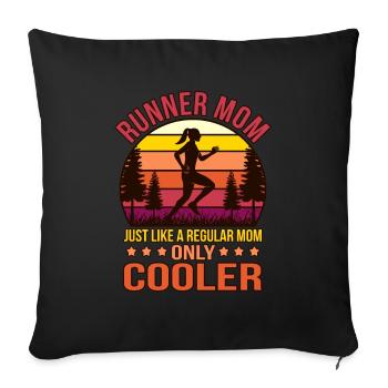 Runner Mom Definition Half Marathon Running Lover - Sofa pillowcase 17,3'' x 17,3'' (45 x 45 cm) - black - Front