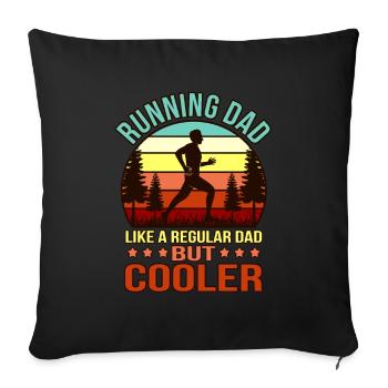 Running Dad Définition Demi-marathon Coureur - Housse de coussin décorative 45 x 45 cm - noir - Devant