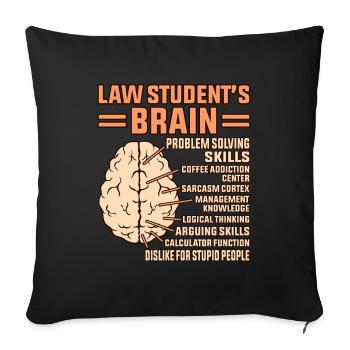 Law Student's Brain Lawyer Attorney Exam Students - Sofa pillowcase 17,3'' x 17,3'' (45 x 45 cm) - black - Front