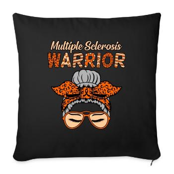 Sclérose en plaques guerrier ms conscience graphique - Housse de coussin décorative 45 x 45 cm - noir - Devant