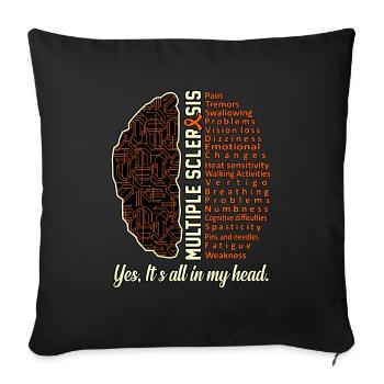 Graphique de faits sur la sclérose en plaques à l’appui - Housse de coussin décorative 45 x 45 cm - noir - Devant