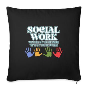 Social Work Definition Proud - Sofa pillowcase 17,3'' x 17,3'' (45 x 45 cm) - black - Front
