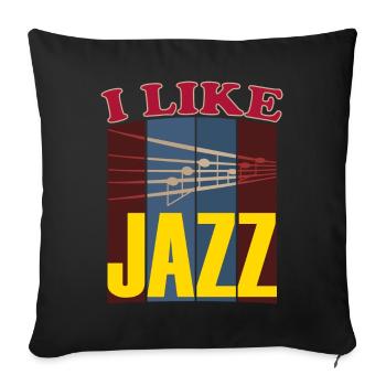 I like Jazz black - Sofa pillowcase 17,3'' x 17,3'' (45 x 45 cm) - black - Front