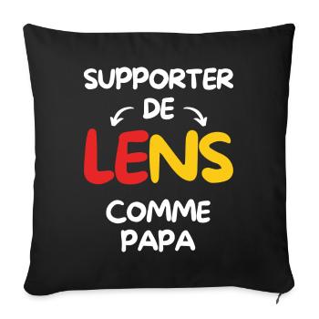 Supporter de Lens comme papa - Housse de coussin décorative 45 x 45 cm - noir - Devant