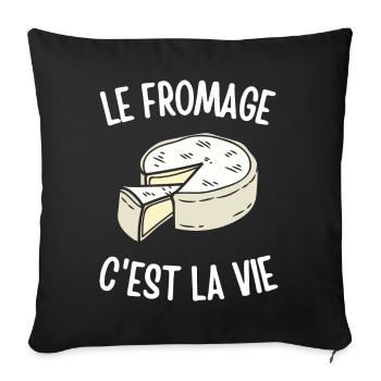 Le fromage c'est la vie - Housse de coussin décorative 45 x 45 cm - noir - Devant