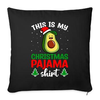 My Christmas Pajamas Avocado Guacamole - Sofa pillowcase 17,3'' x 17,3'' (45 x 45 cm) - black - Front