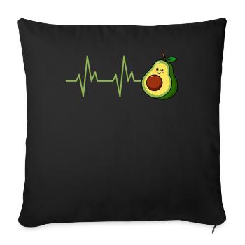 Avocado Design Mangeur d’avocat - Housse de coussin décorative 45 x 45 cm - noir - Devant