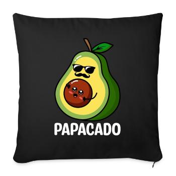 Papacado Avocado Guacamole Lovers Avocados - Sofa pillowcase 17,3'' x 17,3'' (45 x 45 cm) - black - Front