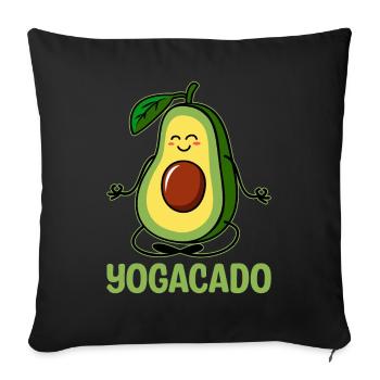 Yogacado Avocado Guacamole Lovers Avocados - Sofa pillowcase 17,3'' x 17,3'' (45 x 45 cm) - black - Front