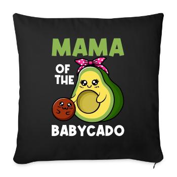 Mom of Babycado Guacamole Avocado Lover - Sofa pillowcase 17,3'' x 17,3'' (45 x 45 cm) - black - Front