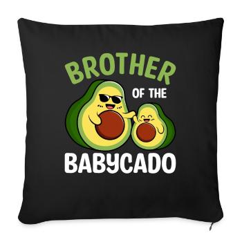 brother of Babycado Guacamole Avocado Lover - Sofa pillowcase 17,3'' x 17,3'' (45 x 45 cm) - black - Front