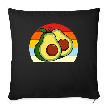 Retro Vintage Avocado Guacamole Lover - Sofa pillowcase 17,3'' x 17,3'' (45 x 45 cm) - black - Front