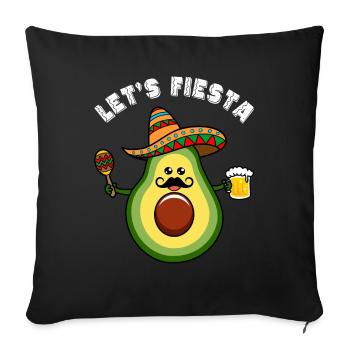 Let's Fiesta Avocado Guacamole Lover Avocados - Sofa pillowcase 17,3'' x 17,3'' (45 x 45 cm) - black - Front