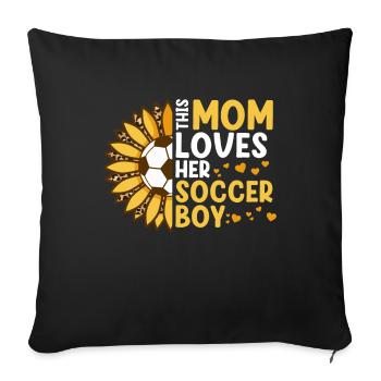 Mom loves - Sofa pillowcase 17,3'' x 17,3'' (45 x 45 cm) - black - Front