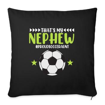 Joueur de soccer Tante Neveu Sports Entraîneur de soccer - Housse de coussin décorative 45 x 45 cm - noir - Devant
